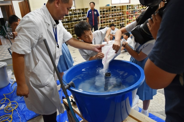 人工海水投入！