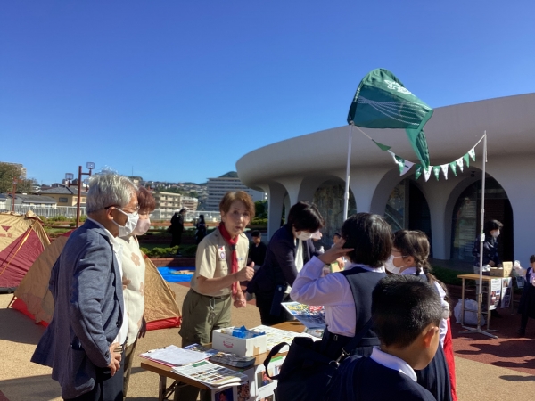 ボーイスカウトのコーナーでは、防災について学んだよ