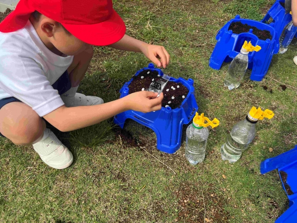 肥料をまいて･･･