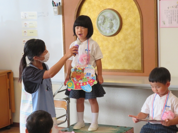 大きな声で答えました！！