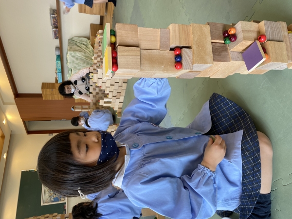 いろんな積み木を使ったよ！