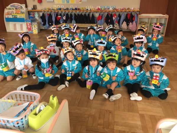 素敵なお面と豆入れが出来たよ☆