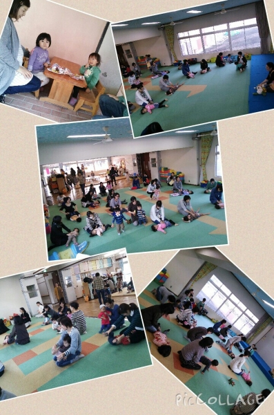 いもむしごろごろ体操をお母さんと♪